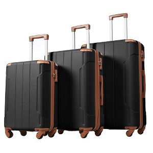 Luggage Sets, 3pcs ABS Hardside Light Suitcase, Expandable Suitcase w/Spinner Wheels Collision-Protection Angle TSA Lock Carry On 20"+24''+28" - 1 of 4