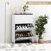 47 Inch Tall Shoe Cabinet, Shoe Storage Cabinet with 3 Flip Drawers, Narrow Slim Shoe Rack Cabinet for Entryway, Hallway,White - 3 of 4