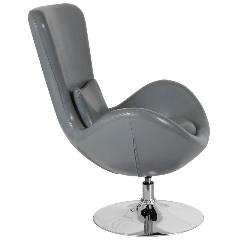 Merrick Lane High-Back Egg Style Lounge Chair With 360° Swivel Metal Base, 4 of 18