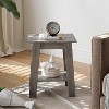 Side Table, End Table with 2-Tier Storage Shelf, Sofa Table for Small Space,Gray - 2 of 4