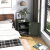 FurnitureR Nightstand Metal with Single Door, Bedside Table End Side Table with 2-Tier Storage Shelves for Bedroom Living Room Home Office, Green - 2 of 4