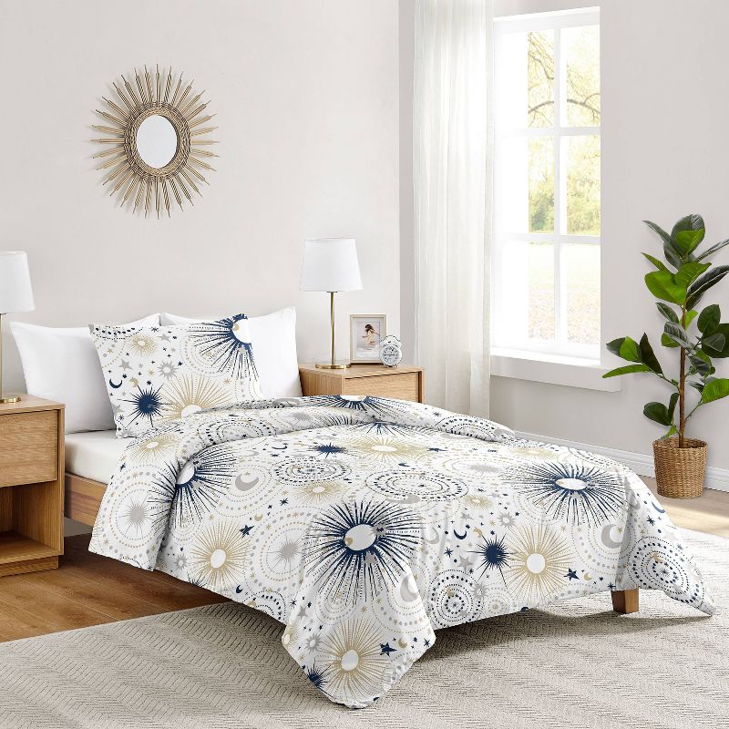 4pc Celestial Twin Kids&#39; Comforter Bedding Set Navy and Blue - Sweet Jojo Designs, 4 of 7