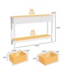 VINGLI White 2-Layer 3-Drawer MDF Grille Entry Table - 3 of 4