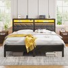 Greenstell  Bed Frame with Upholstered  Storage Headboard & Charging Station - 2 of 4