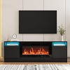 Jojoka Modern TV Stand for TV Up to 75",70''Media Console Table Cabinets With Storage and LED Lights,Black - 2 of 4