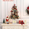 Home 3ft Christmas Tree Pre-Lit Artificial Christmas Tree with Snowflake Base, Flocked Snow 78 Warm White Lights 8 Lighting Modes, Xmas Holiday Decor - 2 of 4