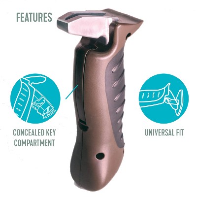 Ergonomic Black and Gray Steel Auto Assist Grab Bar