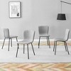 DOMETOUR Luxury Minimalist Dining Chairs, Set of 4 with Black Metal Legs, Modern Design for Versatile Interiors - 3 of 4