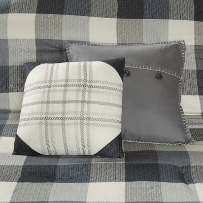 Gray King Herringbone Microfiber Comforter Set