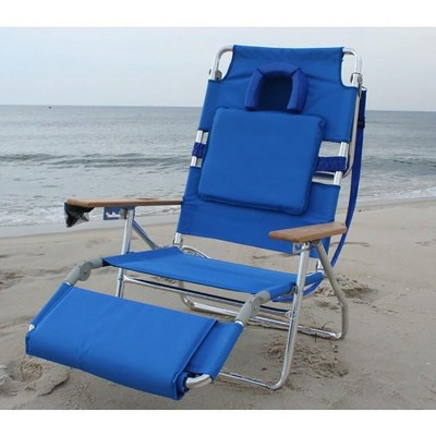 Blue Aluminum Adjustable Chaise Lounge Beach Chair Set
