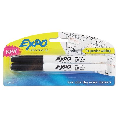 EXPO Low-Odor Dry-Erase Marker Ultra Fine Point Black 2/Pack 1871132