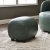 KINWELL 23" Wide Modern Faux Leather Upholstered Ottoman Footrest, PU Entryway Footstool - 4 of 4
