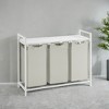Laundry Hamper, Laundry Basket, Laundry Sorter with 3 Pull-Out and Removable Bags, Shelf, Metal Frame, 3 x 10 Gallons - 4 of 4