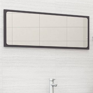 vidaXL Bathroom Mirror Gray 39.4"x0.6"x14.6" Engineered Wood - 1 of 4