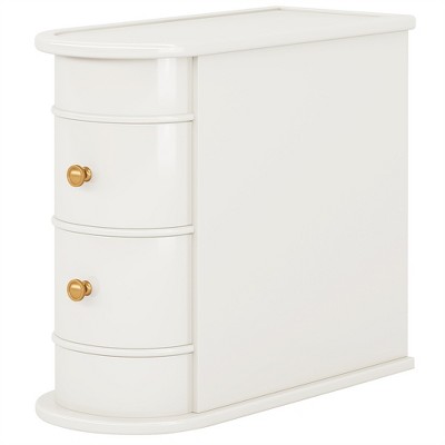 COWLOWN End Table with 2 Drawers, Fully Assembled Wood Nightstand for Small Spaces, No Assembly Required
