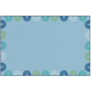 Carpets for Kids KIDSoft Rainbows Border Classroom Rug, Blue, Rectangle - 1 of 4