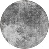 Gray Charcoal And Silver Abstract Washable Indoor Outdoor Area Rug - 4 of 4