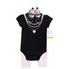Hudson Baby Infant Girl Cotton Bodysuit, Pant and Shoe Set, Daddys Girl Necklace - 2 of 4
