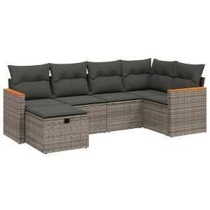 vidaXL Garden Sofa Set Grey, Dark Grey - 1 of 4