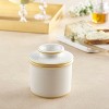 Butter Bell® Crock - Le Bistro French Café Ceramic Butter Keeper with Brushed Gold Trim, Limited Edition Butter Dish for Spreadable Butter - 2 of 4