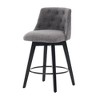 DSVIMOY Counter and Bar Stool Set 360 Degree Swivel Tufted Back Stools for Kitchen Island, Gray, 23.23"*18.9"*18.5" - 2 of 4