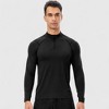 Anna-Kaci Active Men's Long Sleeve Quarter Zip Top with Athletic Fit and Raglan Sleeves for Training or Casual Wear - 2 of 4