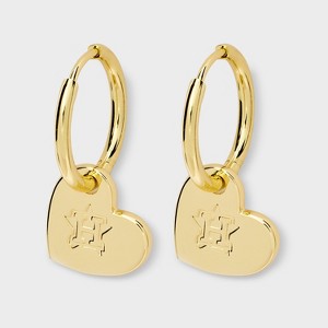 Bijoux Sport by Luv Aj MLB Gold Logo Heart Hoop Earrings - 1 of 3