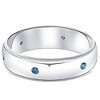 Pompeii3 Mens Blue Diamond Wedding Ring 10K White Gold - 4 of 4