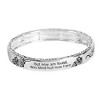 Dicksons Amazing Grace Engraved Music Note Charm Women's One Size Silver Plated Stainless Steel Four-Tile Stretch Bracelet - 3 of 4