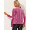 INSPIRE CHIC Women's Shawl Collar Pocket Open Front Velvet Cardigan - 4 of 4