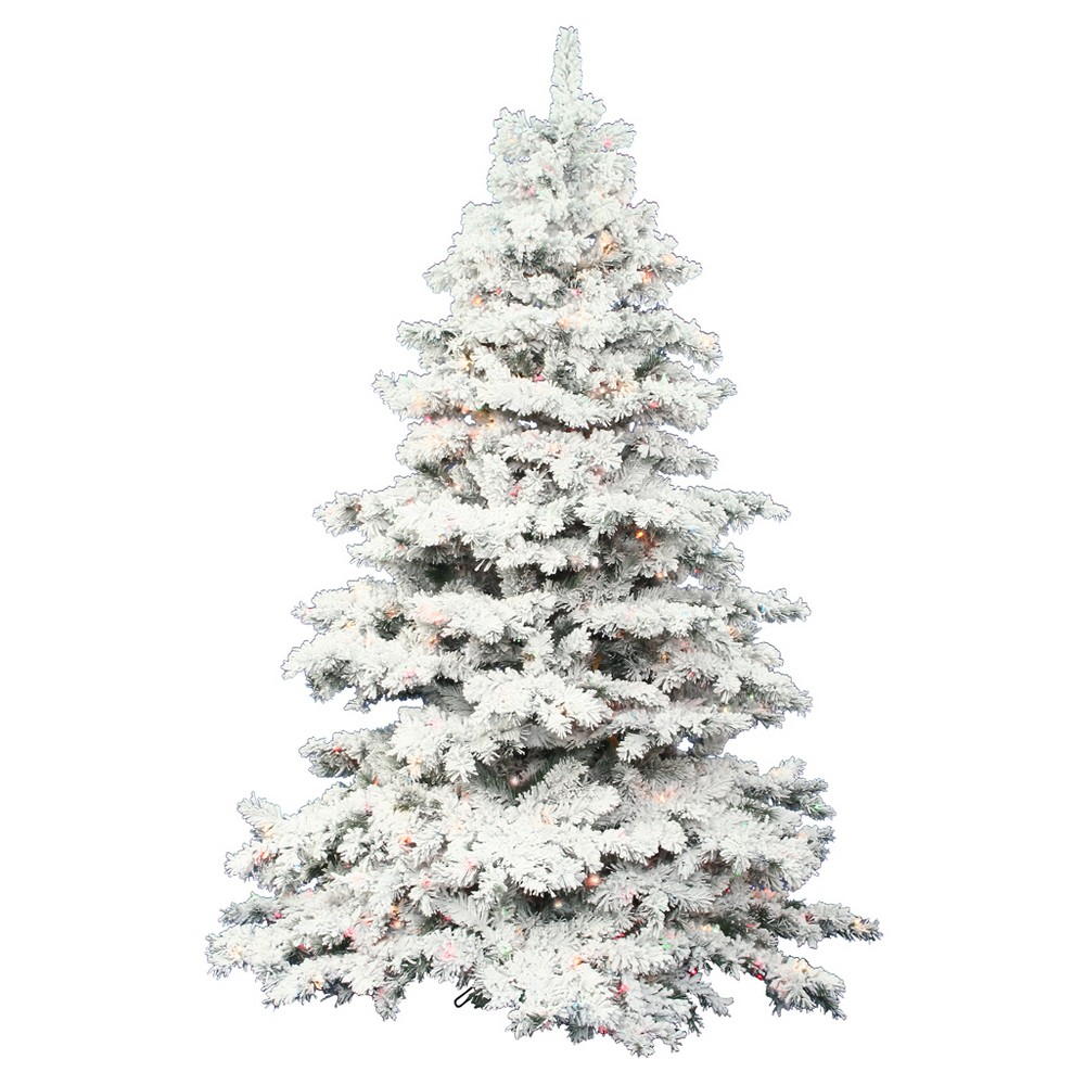 UPC 749757310023 product image for 36 Flocked Alaskan Pine Artificial Christmas Tree with 100 Multi-colored Led lig | upcitemdb.com