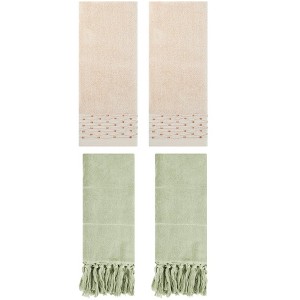 REGALWOVEN 4 PackS Solid Cotton Absorbent Soft Bathroom Hand Towel 14" x 30" - 1 of 4