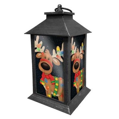 Briarwood Lane Christmas Lantern 13.5" x 5.5" x 5.5" Reindeer in Lights For Christmas Lantern
