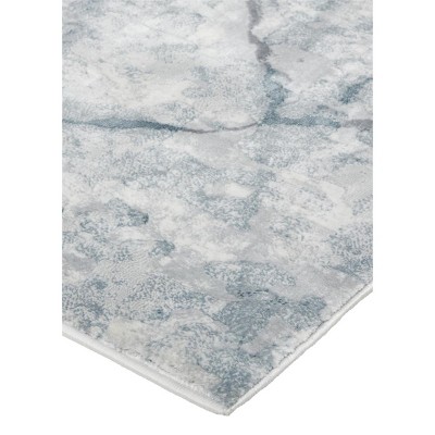 Gray Abstract Stain-Resistant Rectangular Area Rug