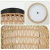 DAKAFUL Boho Rattan Semi Flush Mount Ceiling Light ¨C Farmhouse Light Fixture with Fabric Shades for Kitchen, Living Room (Bulb Not Included)- Brown - 3 of 4