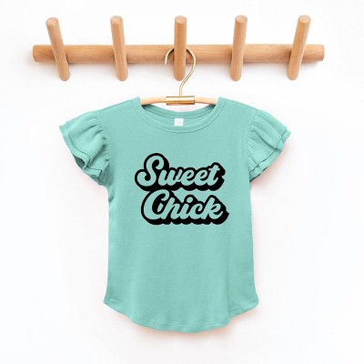 The Juniper Shop Sweet Chick Toddler Flutter Sleeve Tee