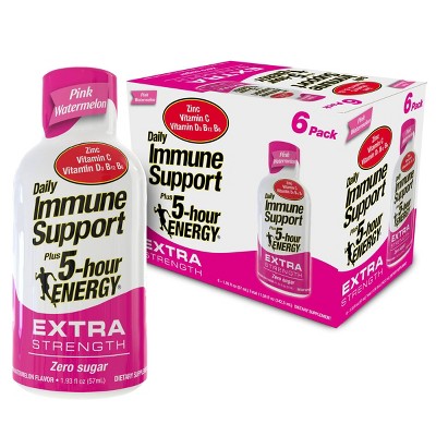 5 Hour Energy Extra Strength Daily Immune Support Shot - Pink Watermelon - 6pk
