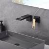 Sumerain Waterfall Brass Wall Mount Bathroom Sink Faucet, Vanities Faucets, Black and Gold - 2 of 4