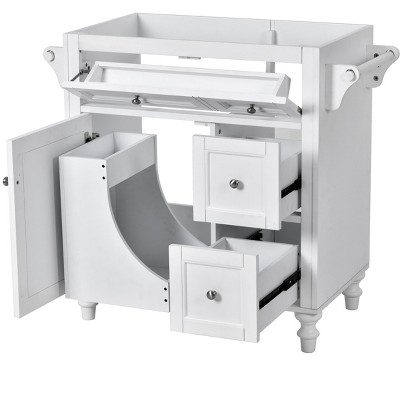 NicBex 29.5" Bathroom Storage Cabinet without Sink, Bathroom Vanity, 2 Drawers, 1 Tip Out Drawer and 1 Cabinet Door for Bathroom
