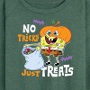 Women's - SpongeBob SquarePants - No Tricks Just Treats Lightweight French Terry Wide Neck Long Sleeve Shirt - 2 of 4