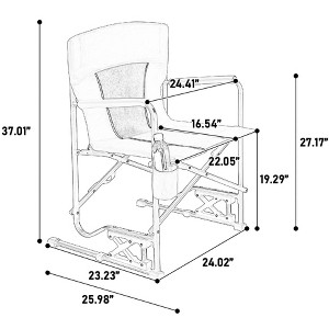 Gulches Portable Folding Freestyle Rocking Camping Chair - Red, PVC Polyester Fabric, Durable Armrests, Drink Holder, 250LBS Capacity - 1 of 4