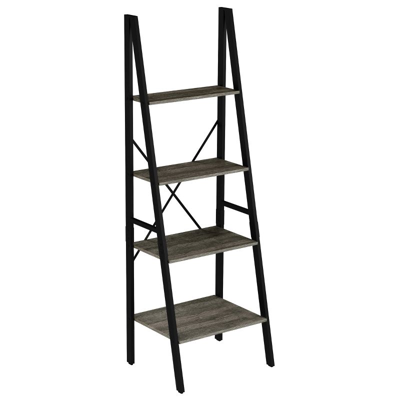 Hastings Home Ladder-Style 4-Tiered Bookcase, Gray, 1 of 6