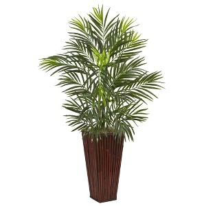 Nearly Natural 41-in Areca Palm in Bamboo Planter - 1 of 1