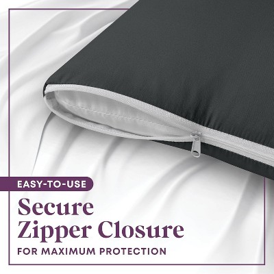 Charcoal Cotton Hypoallergenic Zippered Pillow Protector Set