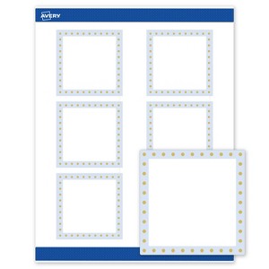 Avery 3" x 3" Labels, Gold Dots with Blue Border, 60 ct - 1 of 4