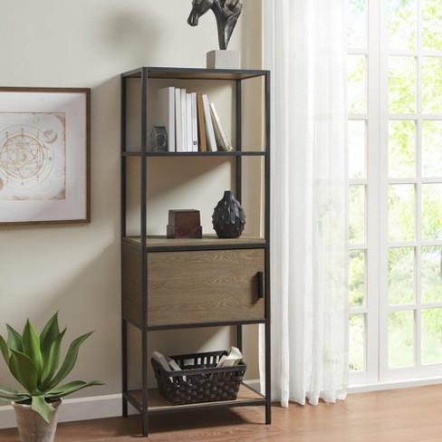 64 Callan 3 Shelf Bookcase With Storage Cabinet Gray - Madison