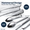 Aoibox Hammered Silverware Set, 18/10 Stainless Steel Flatware with Unique Ripple Handles, Mirror Polished - Dishwasher Safe (20-Piece) - 4 of 4