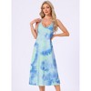 cheibear Women's Sleeveless Racer Back Full Slip Camisole Midi Nightgowns - 2 of 4