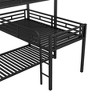 NicBex Triple Bunk Bed Metal Rack Bed Frame with Full-length Guardrails and Ladder, No Spring Box Required, Black - 4 of 4