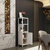 KWPZQEB 52" H Tall Bathroom Storage Cabinet with Doors and Shelves, Bamboo Cabinet, Freestanding Floor Bathroom Cabinet for Living Room - 2 of 4